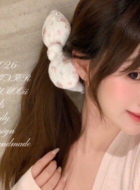 韩系可爱兔耳朵充棉蝴蝶结香蕉夹女甜美百搭高马尾少女心时尚竖夹