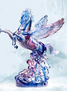 琉璃马摆件马到成功飞马招财家居装饰礼品创意工艺品送礼高端礼物