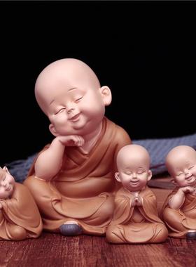 慧能小和尚汽车摇头摆件创意个性车内饰用品大全可爱车载装饰