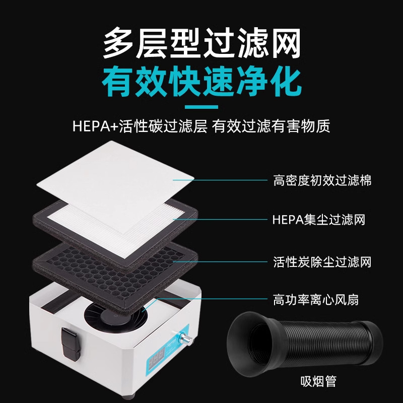 创时代100XP工业小型台式烟雾净化器烙铁焊锡烟尘净化机快速净化,淘宝优惠券,粉丝福利购,淘宝优惠卷