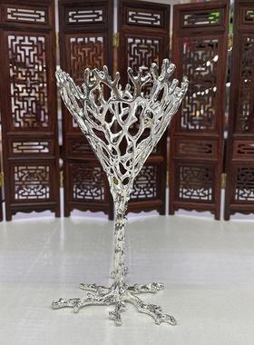 水晶球金属底座摆件托盘 金银玫瑰金金属展示支架 客厅酒柜装饰