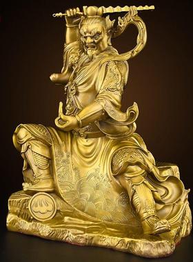 铜制王灵观雕像饰品保护天神和天神大灵观太一雷生是诱发天尊火神