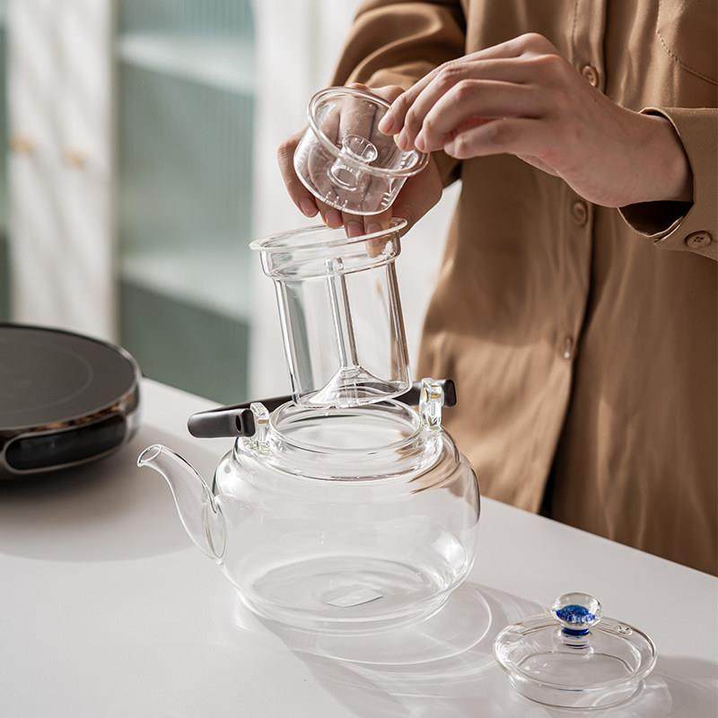 玻璃煮茶养生泡茶壶煮茶器家用电陶炉围炉烧水煮茶套装茶台一体式,淘宝优惠券,粉丝福利购,淘宝优惠卷