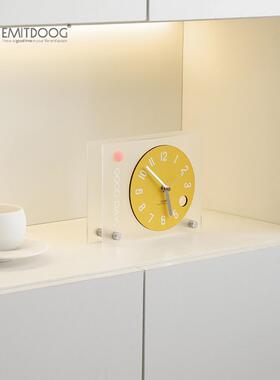 EMITDOOG创意简约桌面摆件客厅卧室台式座钟玄关电视柜时钟装饰品