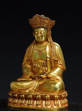 地藏王菩萨毗卢观音纯铜彷古鎏金密宗长寿佛家居佛堂供佛装饰摆件