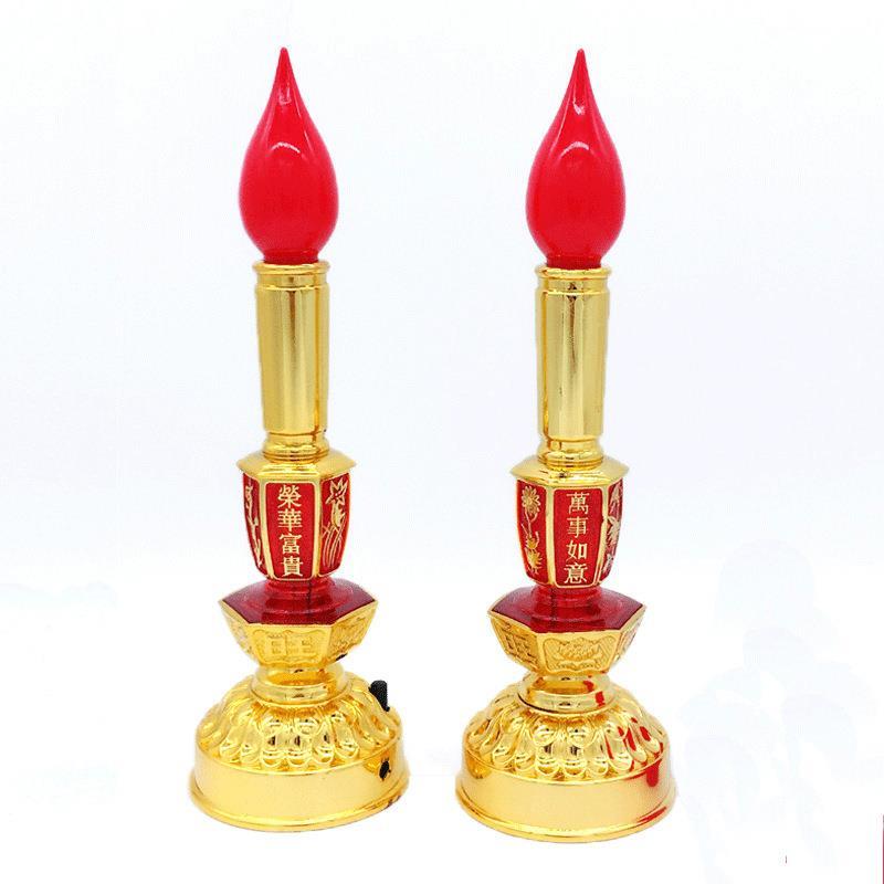 LED电池烛台插电蜡烛灯供佛灯财神灯长明灯家用电子蜡烛厂家 - 图3