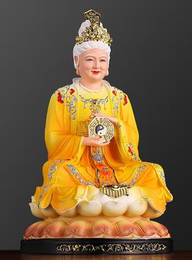 彩绘树脂无生老母神像道家黎山骊山无声老母佛像中式客厅摆件供奉