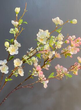 苹果花仿真花批发插花摆件家居婚礼酒店装饰花束绢布假花塑料花