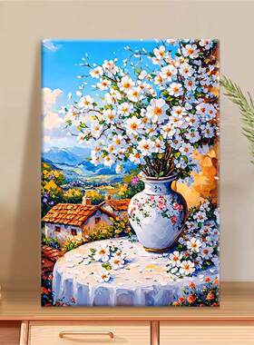 梅花绽放|diy数字油画丙烯填充手绘梅花花系减压油彩涂色画