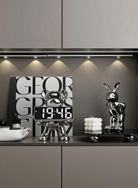 轻奢高档暴力熊入户玄关钥匙收纳装饰品摆件家居客厅乔迁礼物时钟