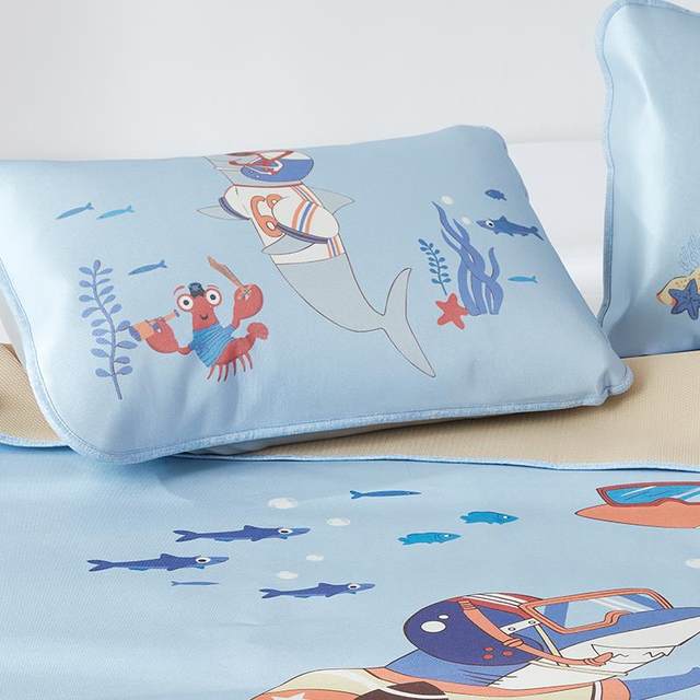 Mengjie baby ice silk mat Class A children's straps machine-washed mat sheets and bed sheets