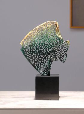 年年有余 余鱼摆件客厅金属工艺礼品摆饰电视柜玄关酒柜装饰品乔