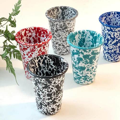 现货美国Crow Canyon Home搪瓷琺瑯复古茶杯水杯咖啡杯饮料啤酒杯 - 图0