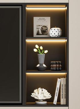 现代轻奢家居样板房高级感摆件客厅电视柜开放格壁龛小众软装饰品