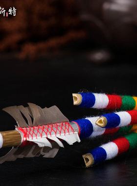 尼泊尔手工艺品 佛具用品 莲师五彩财神剑 财神幡