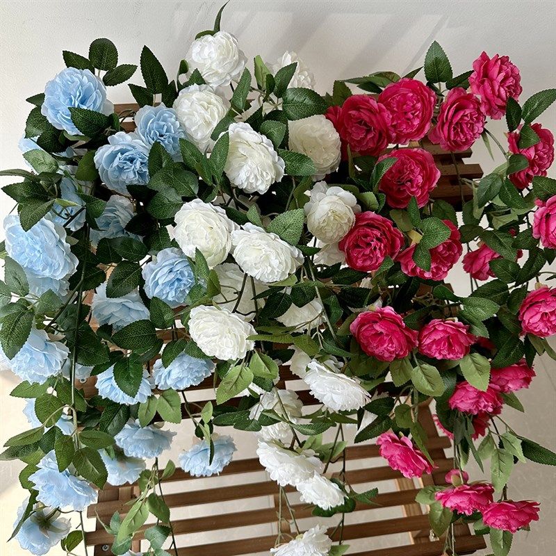 梅丽洋牡丹壁挂人造花牡丹仿真花藤门面酒店商场装饰假花藤条,淘宝优惠券,粉丝福利购,淘宝优惠卷