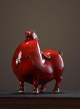 汉鸿 创意招财摆件唐马办公室客厅书房桌面装饰摆设品家居工艺礼