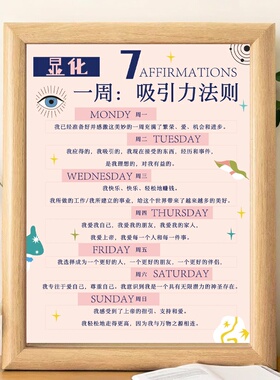 一周吸引力法则木质相框摆件