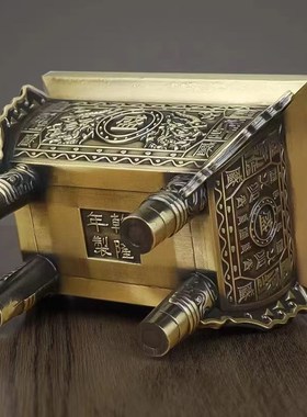 黄铜鼎四方盛鼎摆件香炉聚鼎公y司办公室开业乔迁礼品双龙鼎盛千