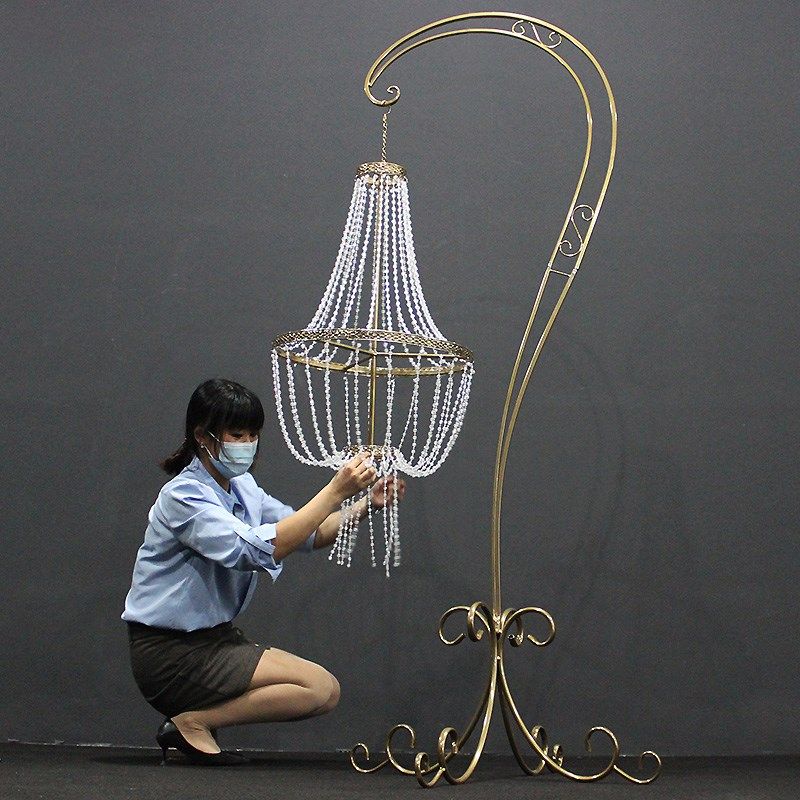 新款婚庆道具铁艺水晶吊顶灯饰发光婚礼舞台现场装饰空中挂件福灯,淘宝优惠券,粉丝福利购,淘宝优惠卷