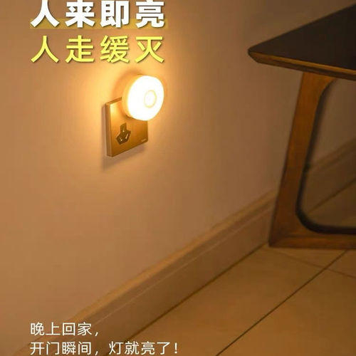 人体感应夜灯家用过道插座插电式夜间起夜专用灯无线智能小感应灯 - 图1