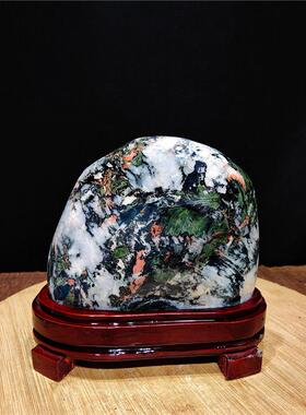 奇石青海七彩石国画石天然黄河原石观赏石家居装饰桌面展示