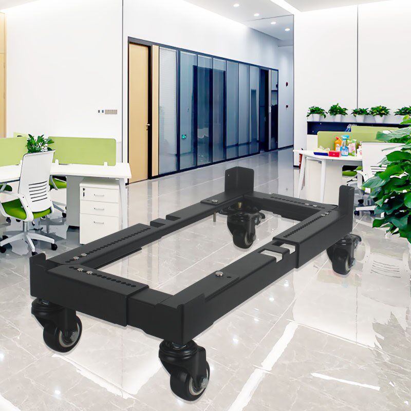 Desktop computer host bracket with pulleys, removable and adjustable chassis base, home office heightening storage tray