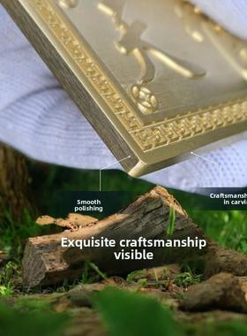 天官福门对门牌横挂门牌垂饰纯黄铜客厅门牌家居装饰