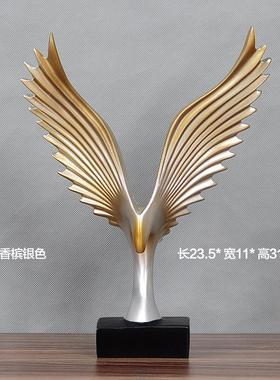 大鹏展翅小摆件家居酒柜老鹰装饰品办公室玄关大展宏图艺术雕塑品
