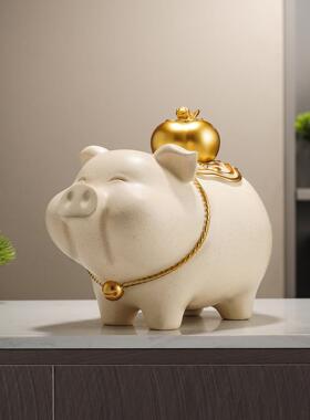 诸事大吉猪摆件客厅电视柜酒柜装饰品轻奢高档办公室乔迁开业礼物