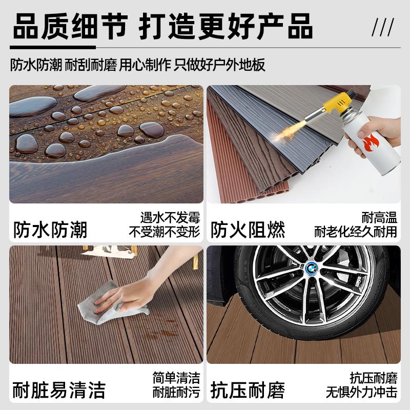 阳台户外塑木地板露台地面自铺共挤木塑地板新型承重防火自铺庭院 - 图2