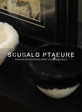 现代轻奢样板间样品屋展示中心电视柜餐柜玄关柜装饰品餐桌金属烛