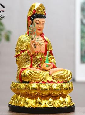 寺庙观音佛像 树脂玻璃纤维观世音 家用客厅观音摆件 观音佛像供