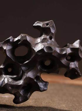 新中式太湖石软装饰品售楼处别墅电视柜酒柜书柜抽象假山禅意摆件