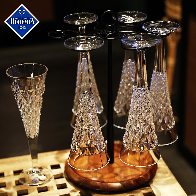 捷克进口BOHEMIA水晶玻璃高档香槟杯高脚红酒杯甜酒气泡杯子套装 - 图3