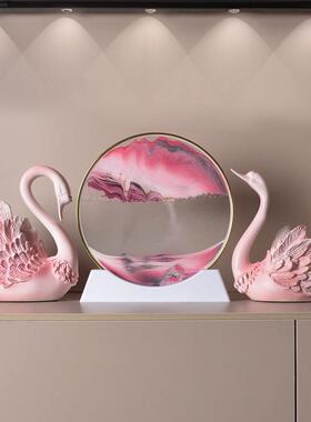 奢高端天鹅酒餐架装饰客LZT厅柜电视柜装饰轻具酒柜装饰乔迁礼品