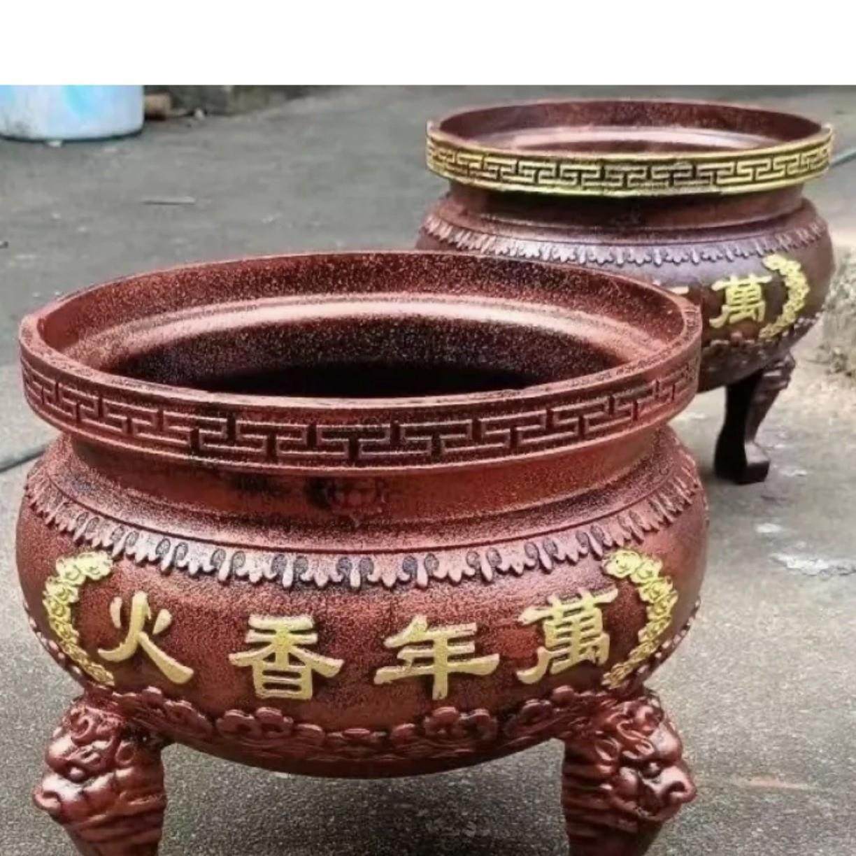 大型香炉寺庙生铁铸造双龙圆形特大号室内家用祠堂案桌插香供奉鼎,淘宝优惠券,粉丝福利购,淘宝优惠卷