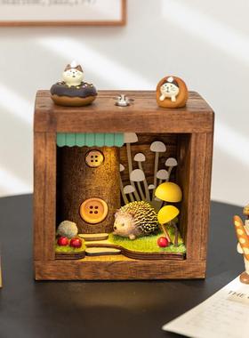 阿楹 森系微景观电视书柜摆件艺术工位电脑桌床头装饰灯520礼物女