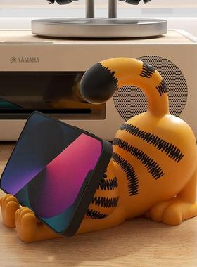 2024新款创意加菲猫周边桌面懒人手机支架底座多功能装饰搬家礼物