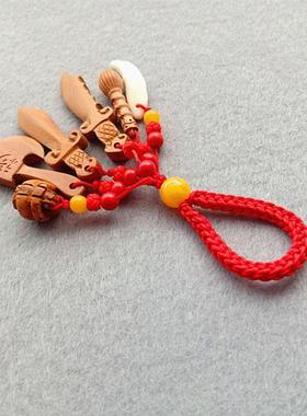 桃木孕妇婴儿童宝宝新生儿小孩夜啼哭黑狗牙桃核篮挂件随身别针