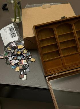 解压抗焦虑书架微型书架摆件创意抗实木摆件生日七夕男女朋友礼物