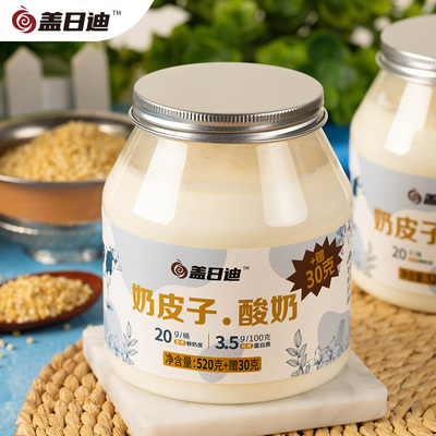 盖日迪鲜奶皮子酸奶无添加剂原味550g内蒙古产地直发