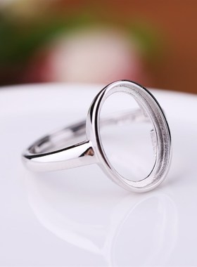 925银戒指空托镶嵌蜜蜡开口戒指托t7*7 8*8 9*9 10*14 10*12 12*1