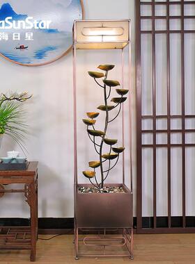 新中式招财轻奢 流水喷泉客厅玄关酒店大堂房间 家居装饰落地摆件