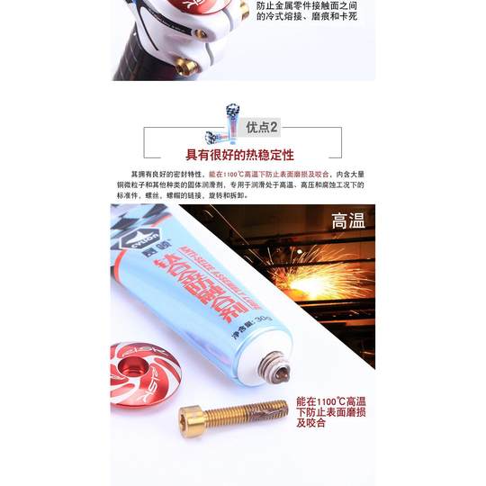 Sailing mountain road bicycle screw lubricant titanium alloy anti-fusion agent screw motorcycle electric vehicle
