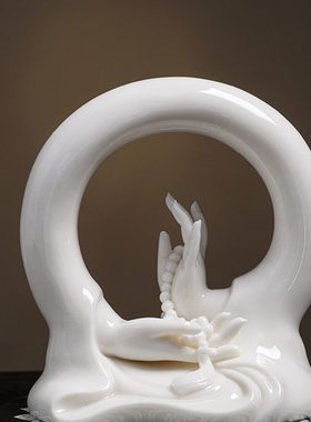 和谐车载摆件禅意车内陶瓷佛手创意个性工艺家居饰品仪表盘佛手