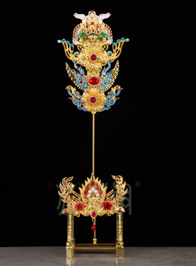 手工金炉花摆件潮汕香炉花供佛虎爷拜金花插香花仙家神像供奉摆件