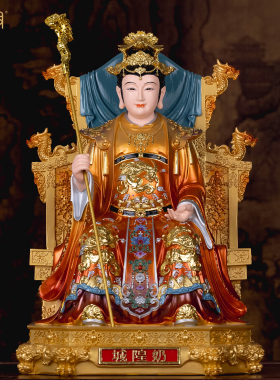 新中式城隍爷城隍奶树脂摆件保平
