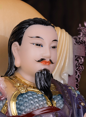 汉白玉真武大帝神像家用供奉摆件