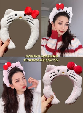 可爱白色Kitty猫毛绒发箍